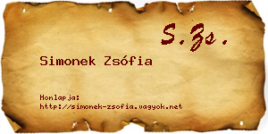 Simonek Zsófia névjegykártya